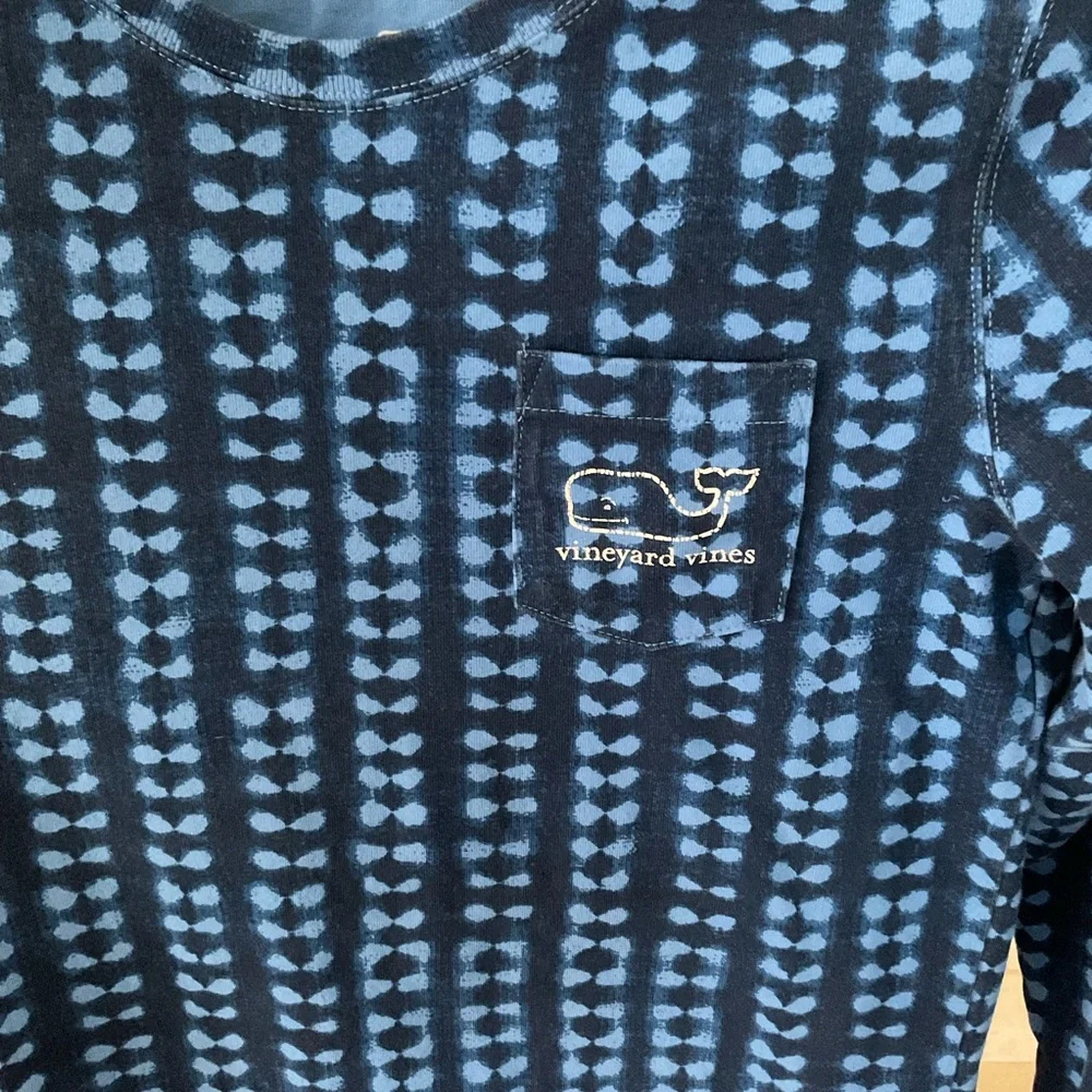 Vineyard Vines Long Sleeve Graphic Pocket Tee, Girls Sz M (10-12)